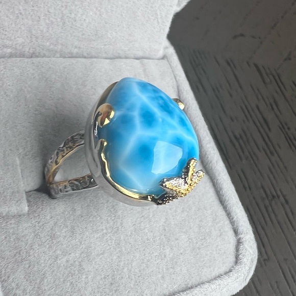 HQ S 925 Larimar adjustable ring - Picture 1 of 11